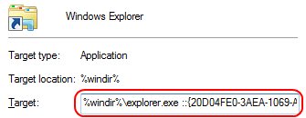 windows explorer taskbar icon properties